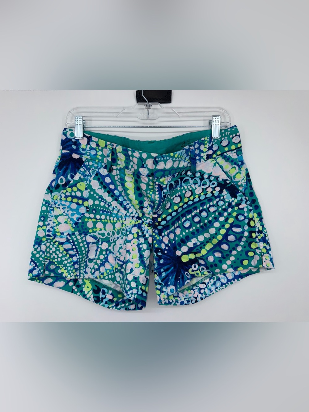 Lilly Pulitzer Teal, Navy & Lime Printed Bermuda Shorts